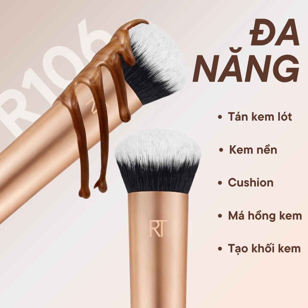 Cọ Tán Nền Và Phủ Phấn Đầu Vát RT Real Techniques Angled Foundation Và Powder Brush R106